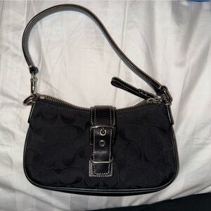 Coach Black Clutch with Buckle Detail